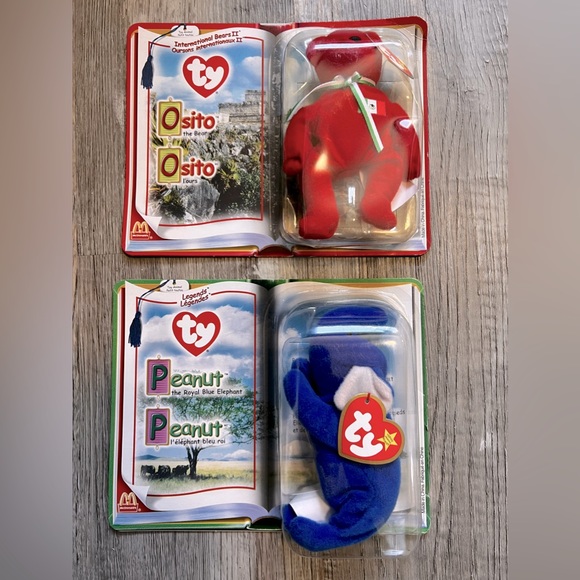 Vintage NIB: Ty “Osito” the Bear; Ty “Peanut” the Elephant *Highly Collectible* - Picture 2 of 4